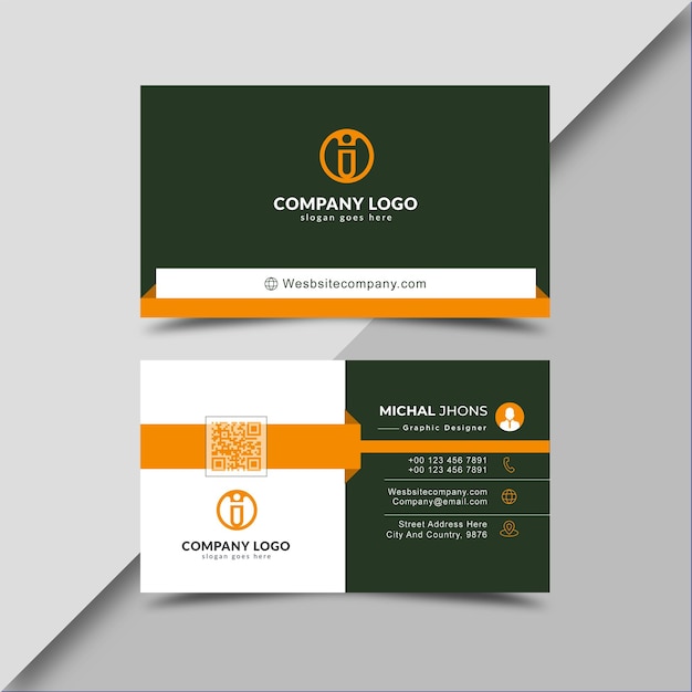Modern business card green corporate professional