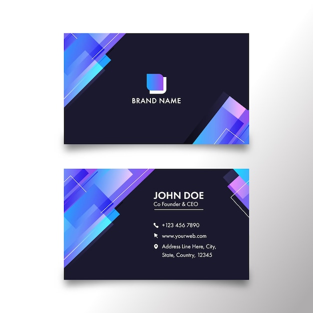 Modern Business Card Or Horizontal Template In Front And Back Side.