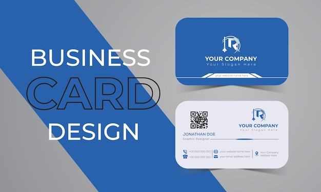 Modern Business Card Template Blue Color Business Card