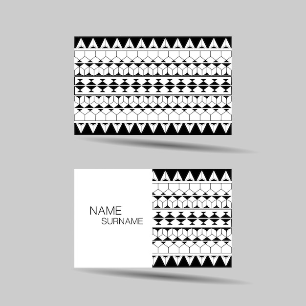 Modern business card template design polynesian style vector illustration