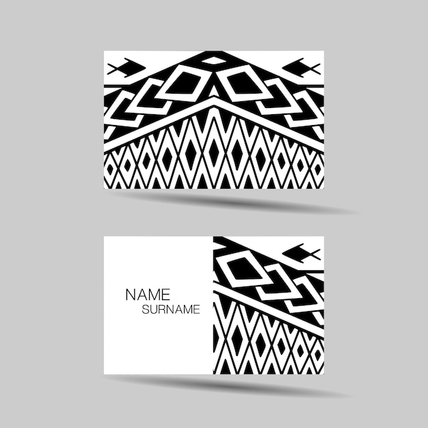 Modern business card template design Polynesian style Vector illustration