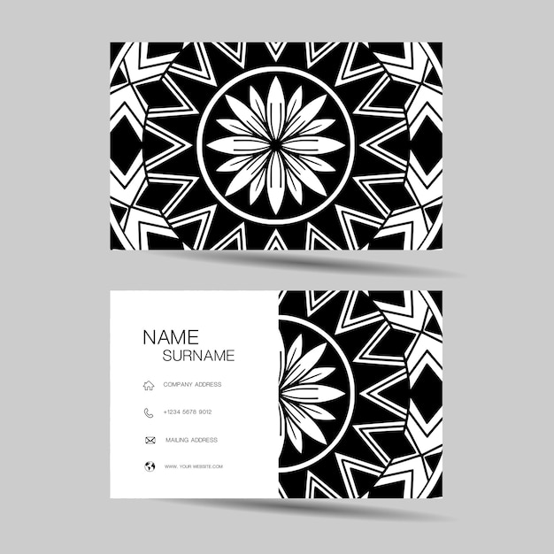 Modern business card template design Polynesian style Vector illustration