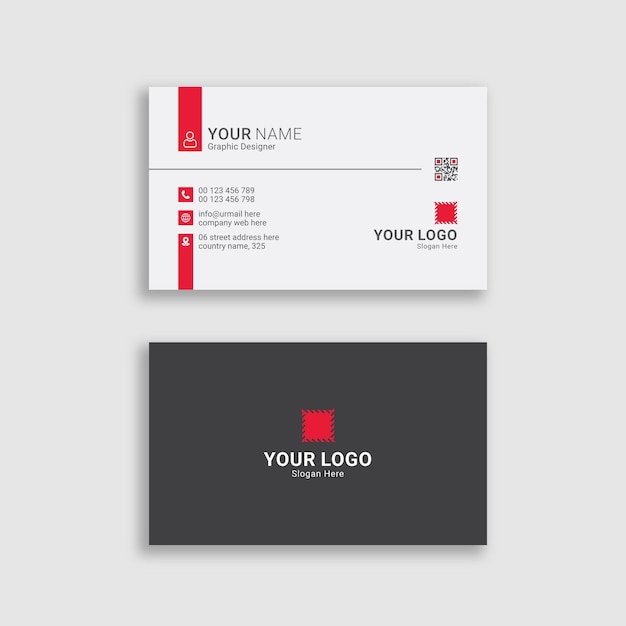 Modern business card template design premium vector