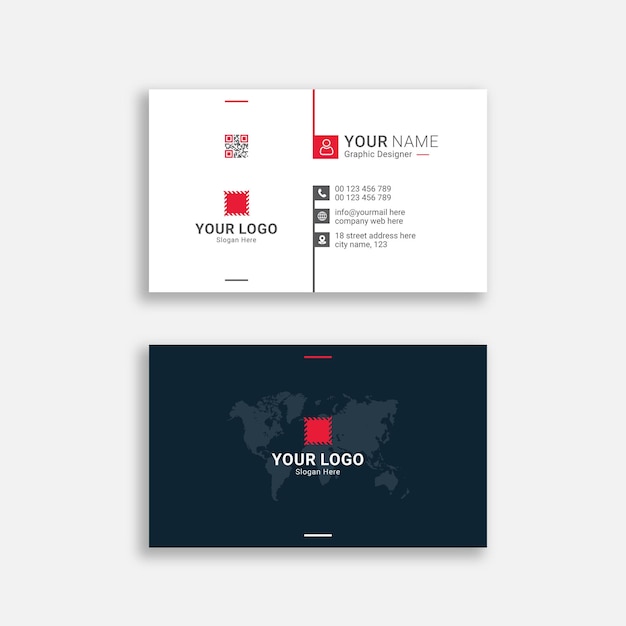 Modern business card template design Premium Vector