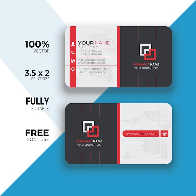 Vector modern business card template design and round business card