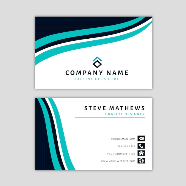 Modern business card template with abstract design