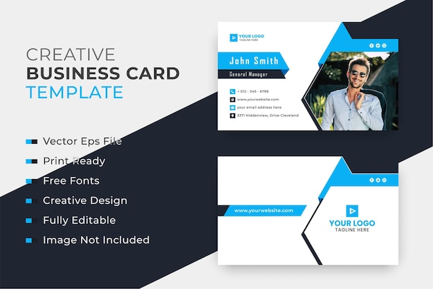 Modern business card template with abstract shapes