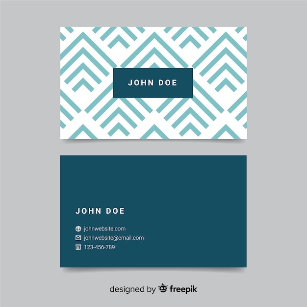 Modern business card template with abstract shapes