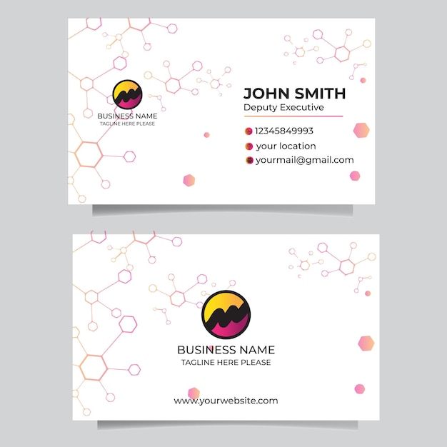 Modern business card template with abstract shapes