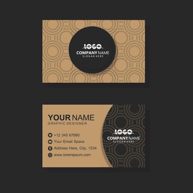 Modern business card template with circle shapes