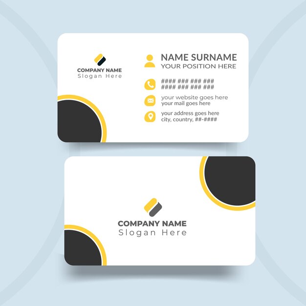 Modern business card template with double side