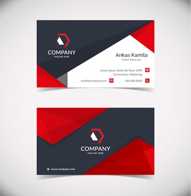 Modern Business Card Template With Geometric Shape