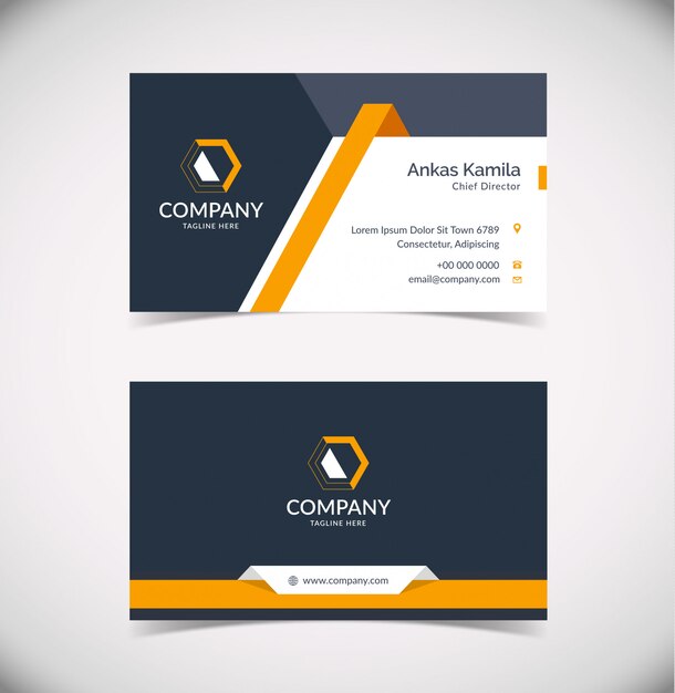 Vector modern business card template with geometric shape