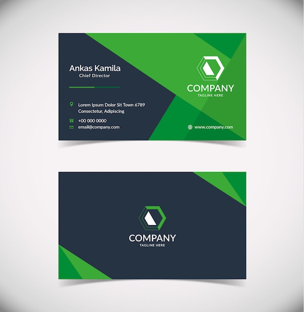 Modern Business Card Template With Geometric Shape