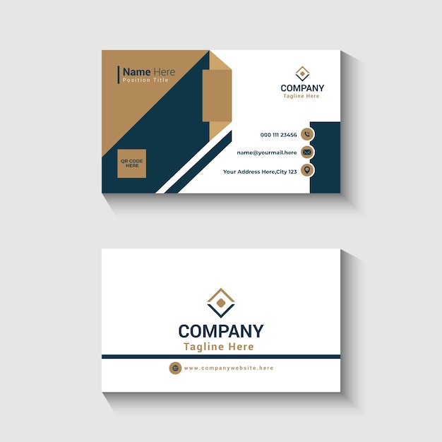 Modern business card template with shapes