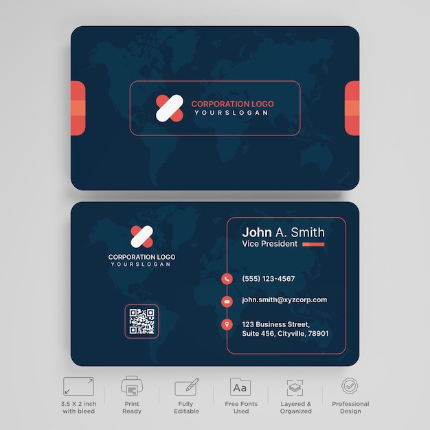 Vector modern business card vector template