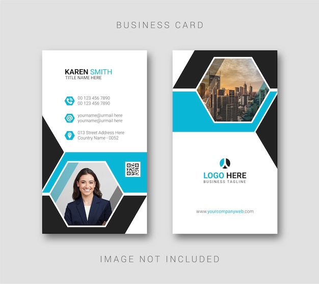 Modern business card vertical template design