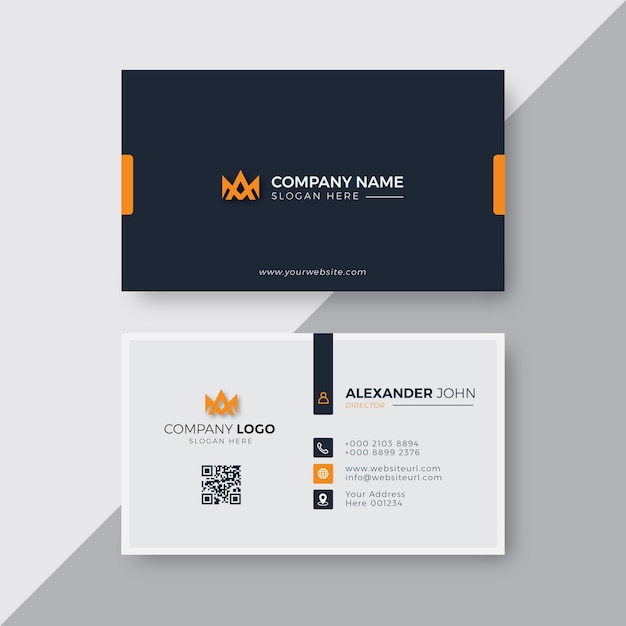 Modern Business Card white and Black elegant Professional