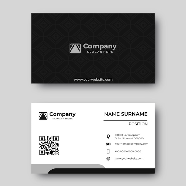 Modern business card white and black elegant professional