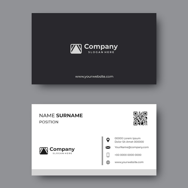 Vector modern business card white and black elegant professional