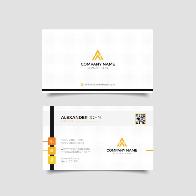 Modern Business Card White and Orange elegant Professional