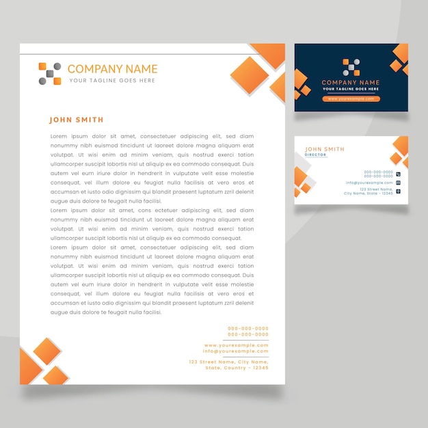 Modern business card with letterhead