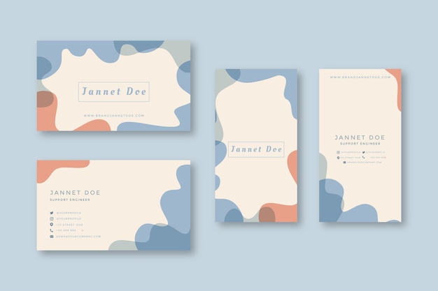 Vector modern business card with pastel colors