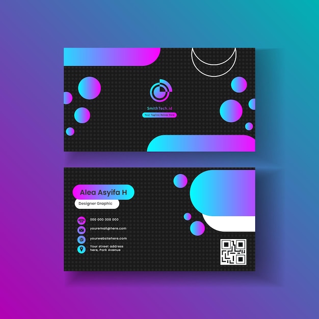 Modern business card with vibrant colors