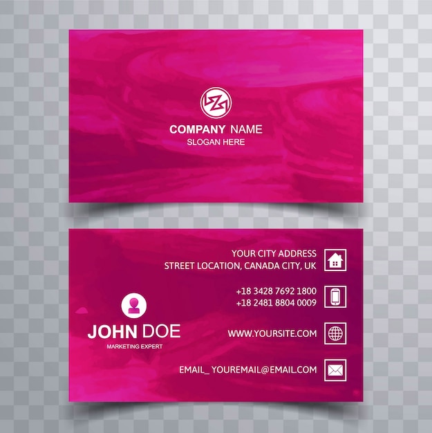 Modern business card with watercolor design