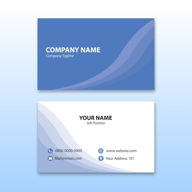 Modern Business Card With White Blue Texture And White Background