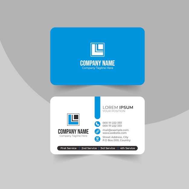 Modern business cards black and blue