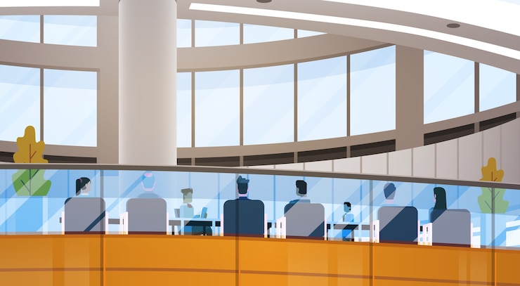 Vector modern business center office 
