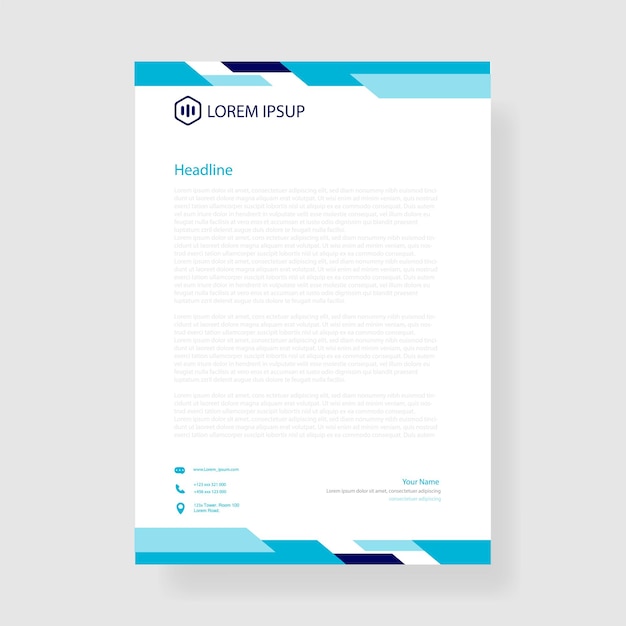 Modern business company letterhead template. with minimal design