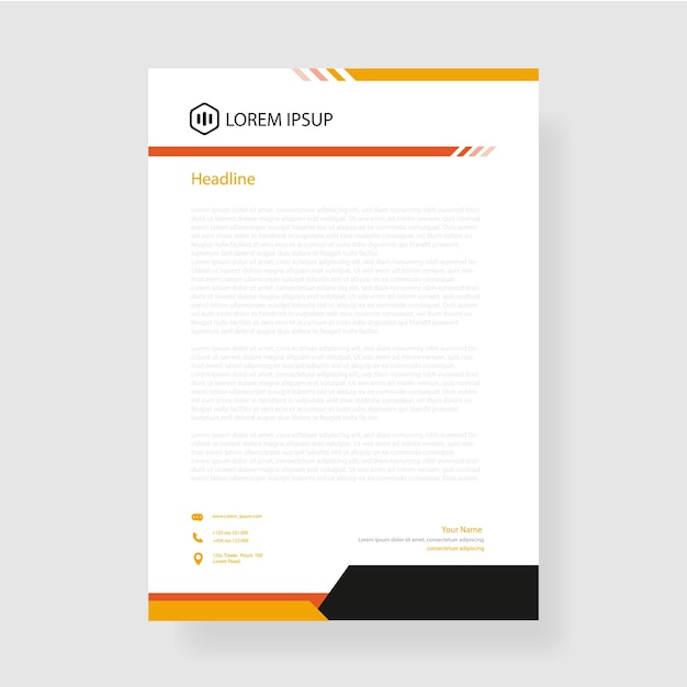 Modern business company letterhead template. with minimal design