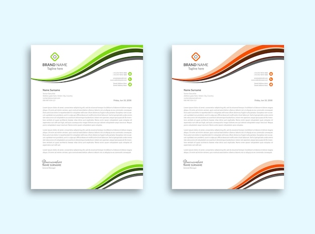 Modern business company letterhead template