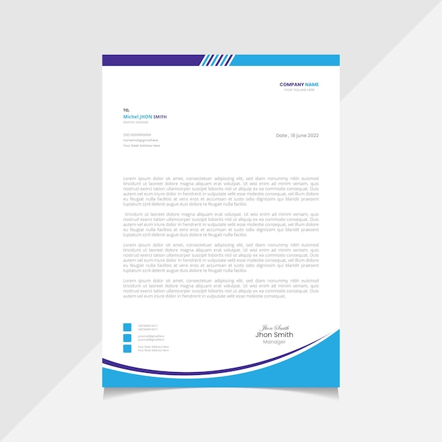 Modern business company letterhead template