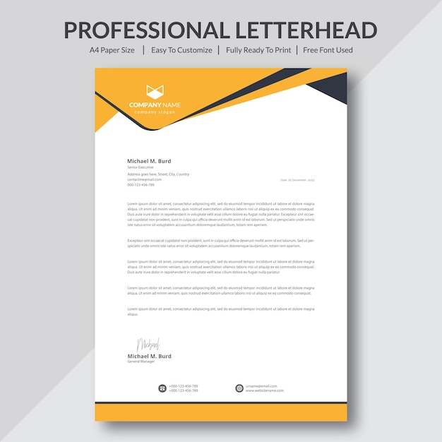 Modern business and corporate letterhead editable template