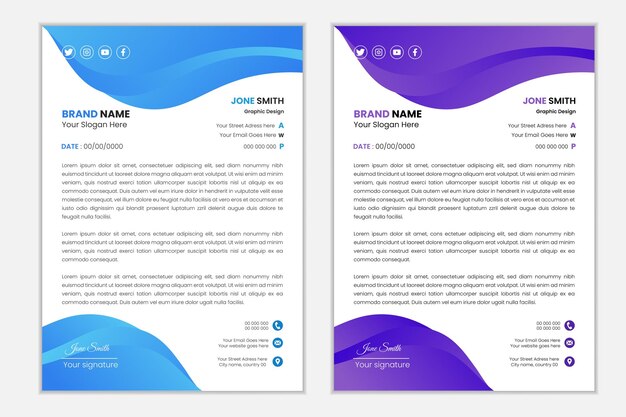 Vector modern business and corporate letterhead template business letterhead template