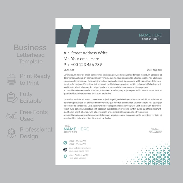 Modern business and corporate letterhead template design