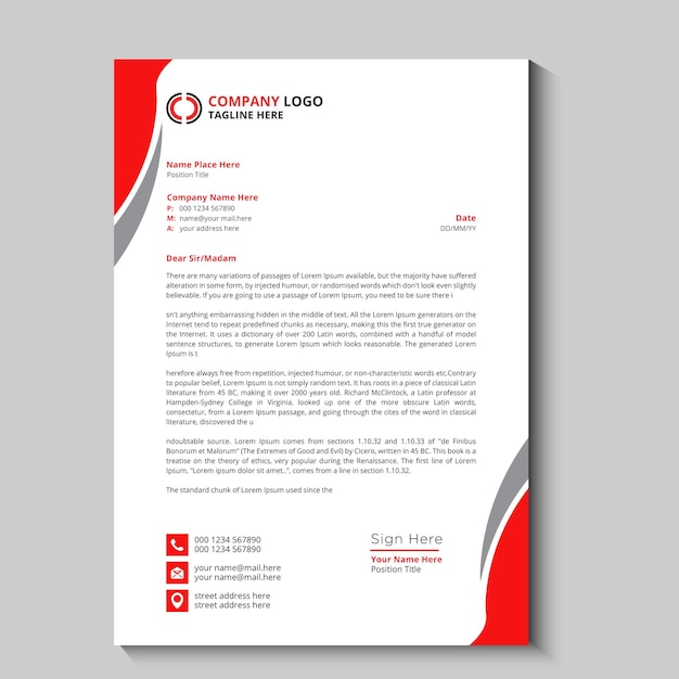 Modern business and corporate letterhead template design