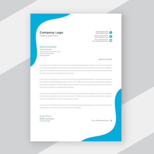 Modern business and corporate letterhead template design