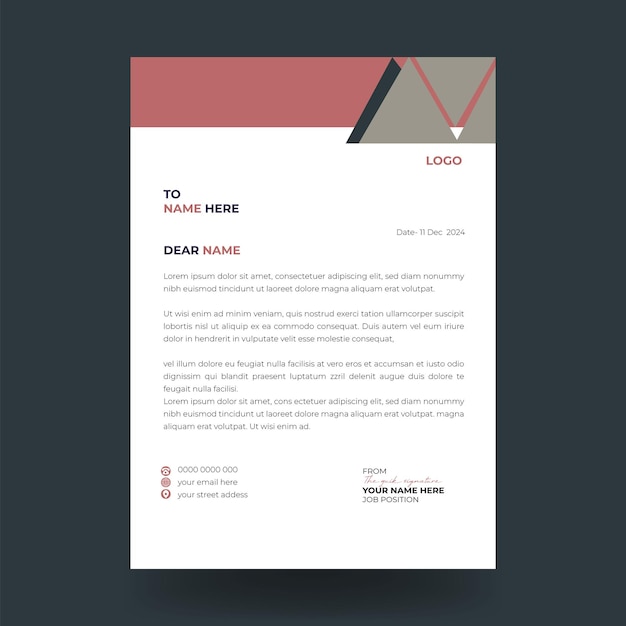 Modern business and corporate letterhead template