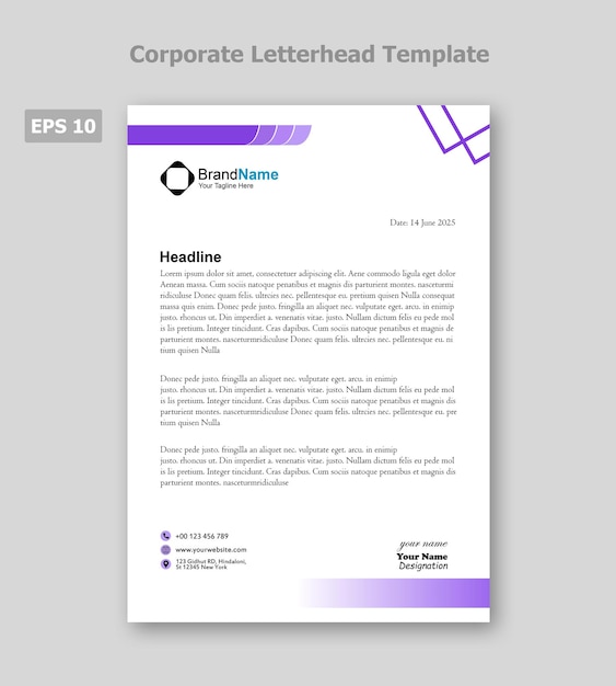 Modern business and corporate letterhead template