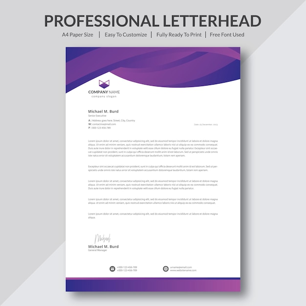 Modern business and corporate letterhead template