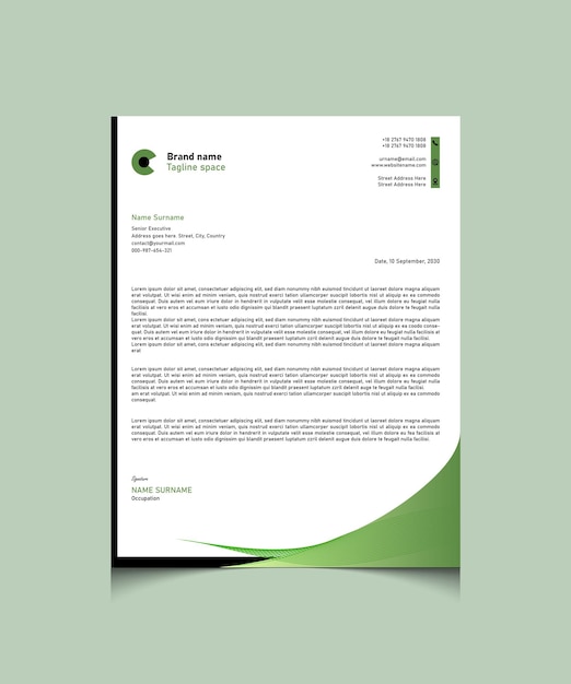 Modern business and corporate letterhead template