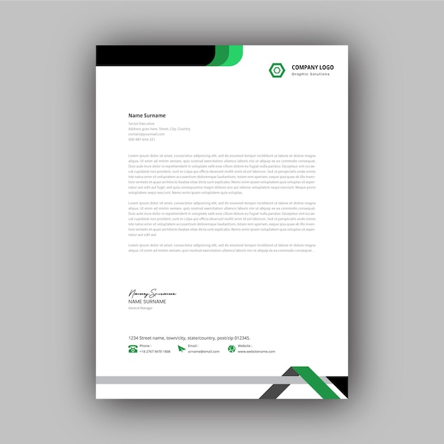 Modern business and corporate letterhead template