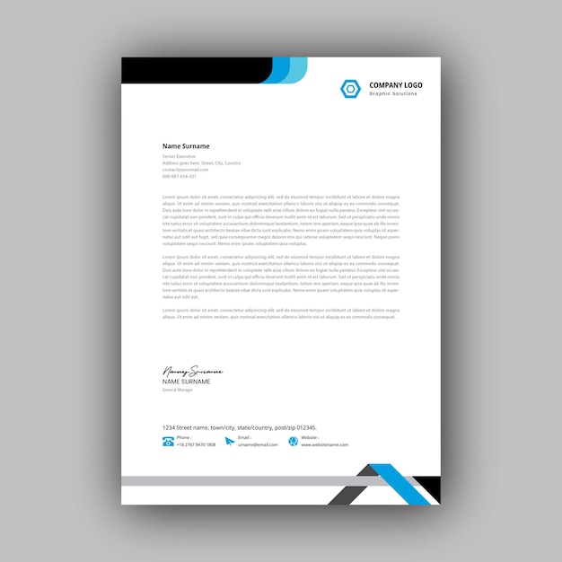 Modern business and corporate letterhead template