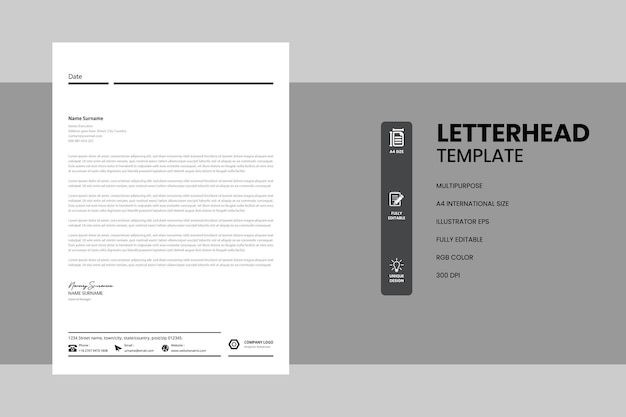 Modern business and corporate letterhead template