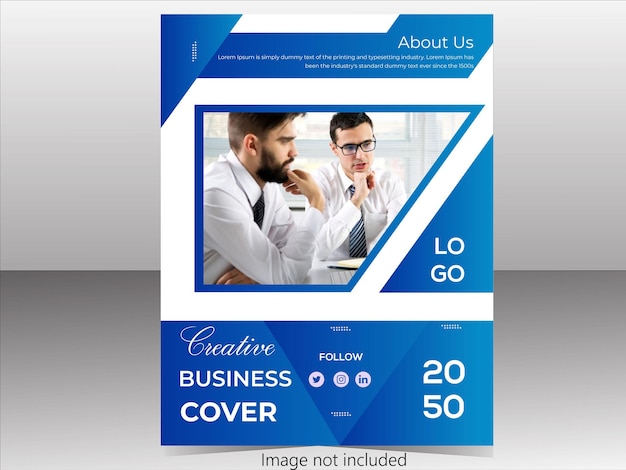 Modern business cover template with flat design