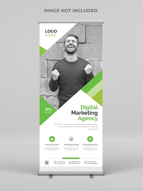 Vector modern business creative agency rollup banner template